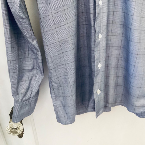 Robert Talbott Men Button Up Plaid Shirt Blue Size 15.5/33, Made In California - Picture 5 of 8